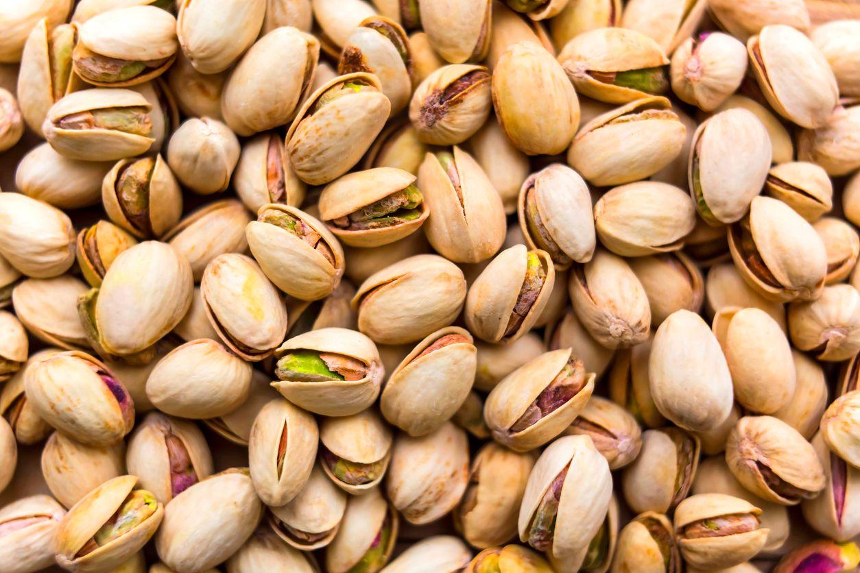 Close-up picture of pistachio nuts