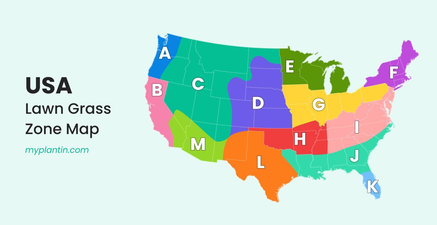 Detailed USA Lawn Grass Zone Map